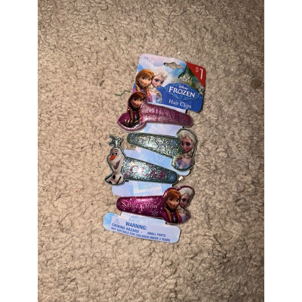 Disney Frozen OLAF ANNA ELSA 4 Piece Hair Clip Set